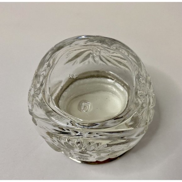 Vintage Vanity Powder Dresser Jar Dish with Brown Enamel Lid Scratching See Pics - Picture 8 of 12